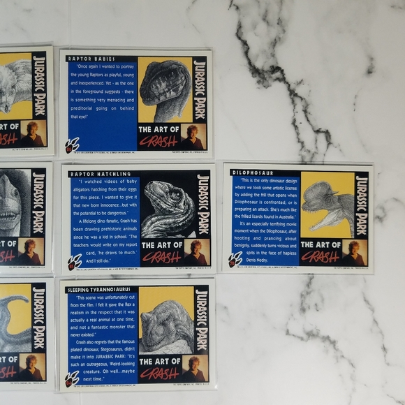 Vintage JP Topps Trading Cards Lot of 10 Jurassic Park Movie Cards Lot #7 - Picture 4 of 8
